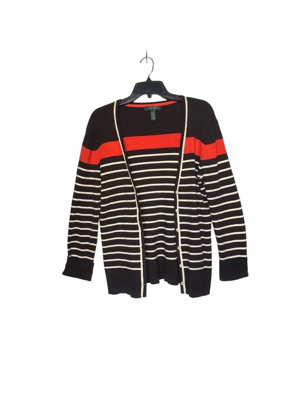 ✨✨✨Lauren by Ralph Lauren Sz XL Women's Cardigan Brown orange Vintage Cotton